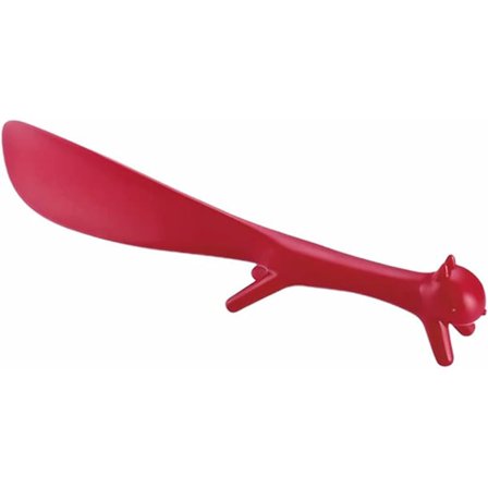 Skohorn formet som et egern med et bærbart, kort håndtag, velegnet til børn, ældre, mænd og kvinder.