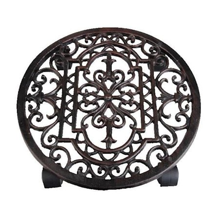 Rund plantevogn - D 29,1 cm x H 5,8 cm - Brun