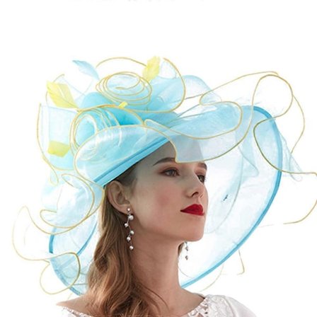 Kentucky Derby-hattar för kvinnor med organzablomma för kyrkbröllop (FMY)