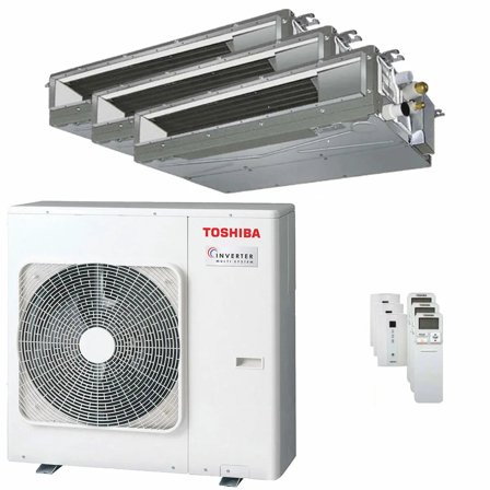Condizionatore Toshiba Canalizzabile U2 trial split 9000+12000+12000 BTU inverter A+++ unità esterna 7 kW