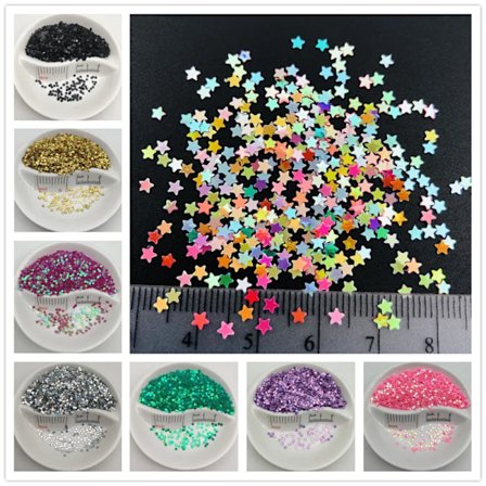 20g 3mm Star PVC loose Sequins Glitter Paillettes for Nail Art Manicure, wedding Confetti,Ornament Accessories , Filler