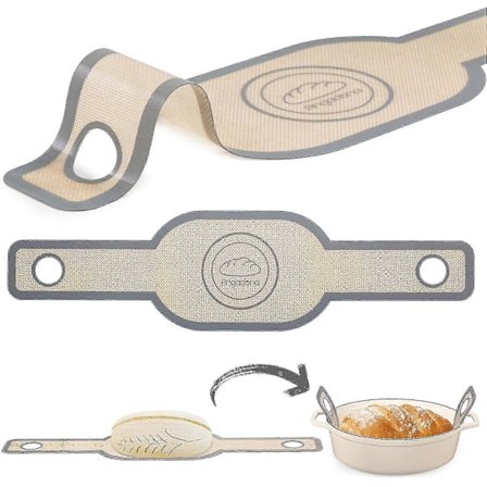 Silikon Brödlyft Oval, non-stick & Lätt att Rengöra Återanvändbar Oval Silikon Bakmatta För Gryta Med Långa Handtag Surdegsbröd Bakmatta Verktyg S