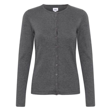 Saint Tropez Mila R-Neck Cardigan Grå, Dame Cardigans, Størrelse: XS