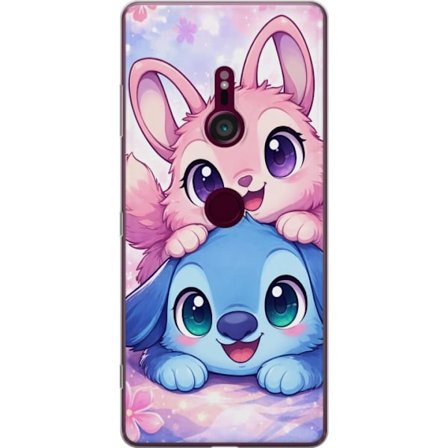 Kompatibel Mobilcover til Sony Sony Xperia XZ3 SÃ ̧d kawaii illustration med pink og blÃ¥ fantasidyr, store Ã ̧jne og blÃ ̧de farver perfekt til bÃ ̧