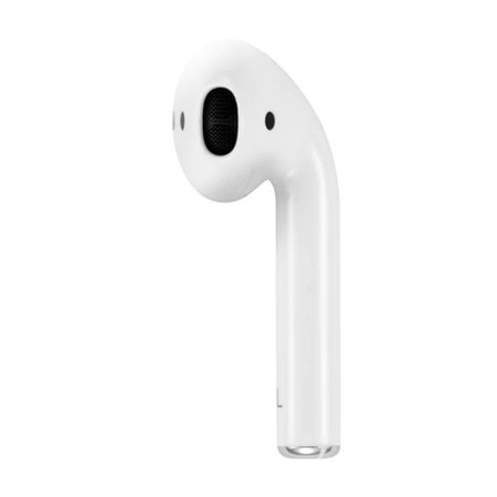 Single left earbud of Apple AirPods 1 generation without charging case.