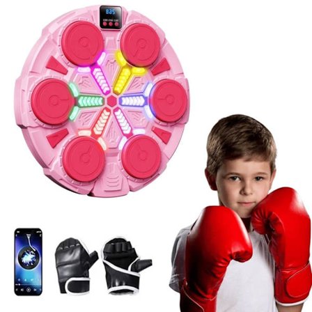 Musikkboksemål med Bluetooth, 4/6 mål, LED & boksehansker & poeng – Reaksjonstrening