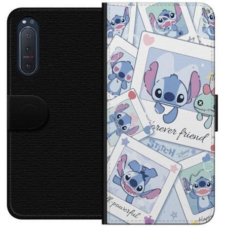 Yhteensopiva Lompakkokotelo Sony Xperia 5 II Unelmoivat pilvet vaaleanpunaisina, lila ja sinisen sävyissä, kimaltelevine tähtineen ja pehmeän satumais