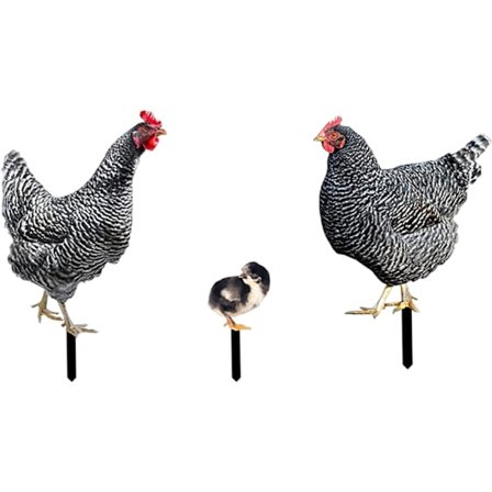 Akryl kyckling familj trädgårdsstake, trädgårdsdjur prydnad, en familj på 3, utomhusgård dekorativ