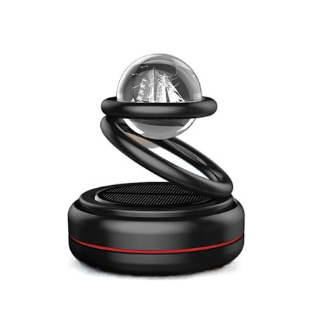 Solar Roterende Parfymeholder Car Aroma Ornament SVART