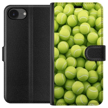 Kompatibel Tegnebogsetui til Apple Apple iPhone 16e Mønster af grønne tennisbolde i høj detalje, sporty motiv med gentagende tekstur og stærke far
