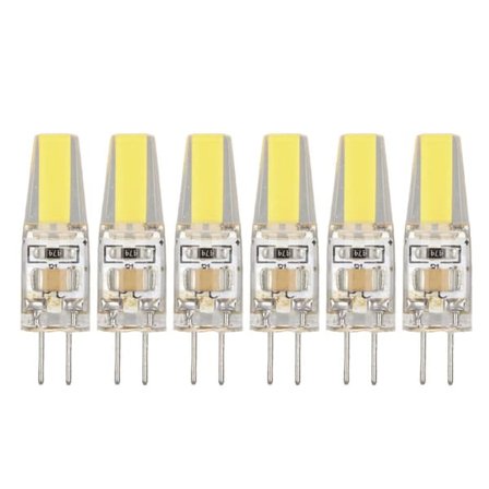 6 stk. 6W 500LM G4 LED-pære Silikone Gel Energibesparende Pære til Loftlampe Væglampe Bordlampe 220V Kold Hvid