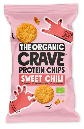 The Organic Crave Økologiske Protein Chip Sweet chili 75 g, Helse & Madvarer, Snacks, Chips & Kiks
