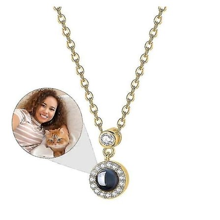 Anpassat Fotohalsband Projektionshalsband Sterling Silver Personligt Kärlekshänge