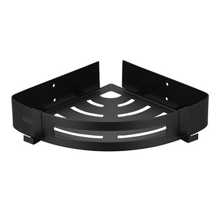 1 stk. Dusjhjørnehylle i rustfritt stål uten boring med 2 kroker for baderom