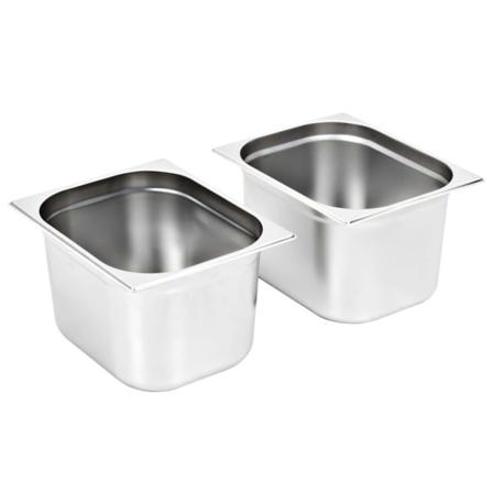 vidaXL Gastronormkantiner 2 st GN 1/2 200 mm rostfritt stål Silver
