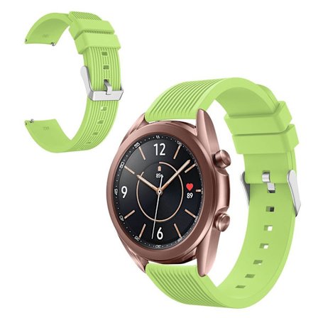 Samsung Galaxy Watch 3 (41mm) pinstriped silikon klockarmband - grön