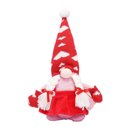 Alla hjärtans dag-gnom med LED-ljus Ansiktslösa dockor Ornament Gammal man med ros