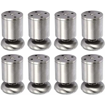 8 stk. højdejusterbare møbelben i rustfrit stål, arbejds-/enheds-/morgenmadsbar-/bordben, 50 x 80 mm, gummimåtte, sikker og støjsvag-