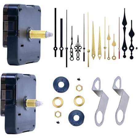 Stille batteridrevne urværker med 5 stilarter af urvisere, 2 pakker 6168S kvartsurværker til reparation