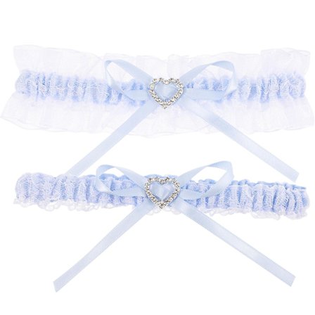 1 par bryllupsstrømpebånd brud lårstrømpebånd blonde sløjfe strømpebånd brud benbånd dekor