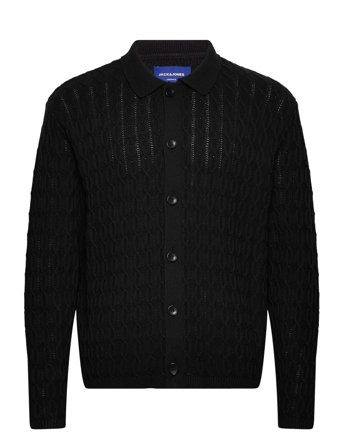 Jack & Jones Jorwinter Knit Cable Polo Styd Aw24 - Black - M