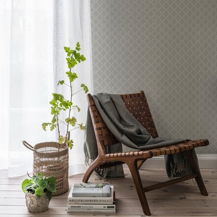 Duro Tapet, Vide 682-02 Blommor & Blad, L, Grå, Färg & tapeter