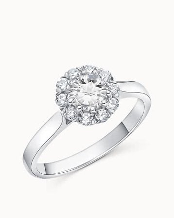 Halo Ring Ebba 950 Platinum Lab-Grown Diamond 0.50 Carat - Engagement Rings & Wedding Rings from Vanbruun