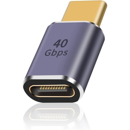 40 Gbps USB C-adapter, USB-hane till USB C-hona-adapter som stöder 8K@60Hz och 100 W snabbladdning, kom