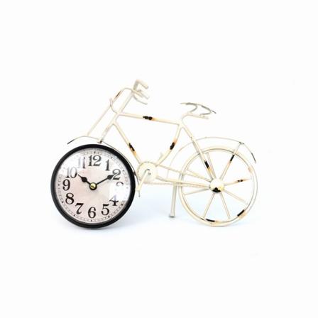 Järnväggklocka hem sovrum tyst klocka personlighetsklocka , vit cykel , 27,5 * 5 * 20cm,