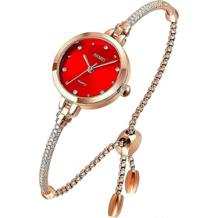 Klockor Dam Analog Kvarts Klocka Mosaik med Diamanter Armband Klänning Klocka för Kvinnor Vattentät Armbandsur med Roséguld Armband