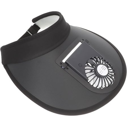 Solskydd kepsar med fläkt, 2 i 1 fläkt keps, bärbar handsfree fläkt med solskydd, tre tempinställningar