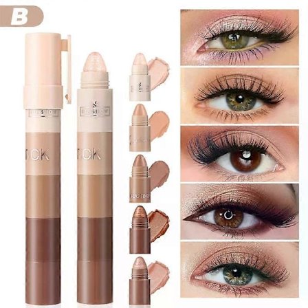 5 i 1 Øjenskygge Blyant Sæt Fløjl Mat Pigment Shimmer Highlight Makeup Kombination Pink Brun Mini Øjenskygge Pen Kosmetik