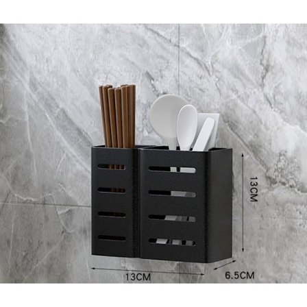 Kök väggmonterad hylla utan att behöva borra, hushålls kryddhylla (B rymd aluminium ätpinnehylla)