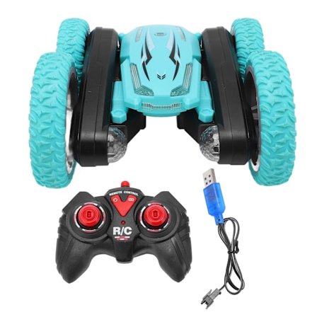 Kaukosäädöllä ohjattava auto 2.4GHz, kaksisuuntainen 360° kääntyvä temppuauton valoilla