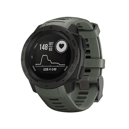 22mm Watch Silikon Rem Armbåndsrem til Garmin Instinct Mørkegrøn