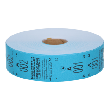 Garderobskvittering 1-500 Blå