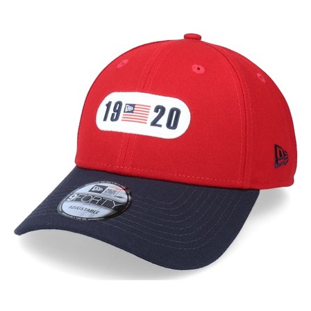 New Era - Rød adjustable Caps - Tri Colour 9Forty Red/Black Adjustable @ Hatstore