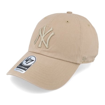 47 Brand - MLB Beige adjustable Lippis - New York Yankees Clean Up Khaki/Khaki Adjustable @ Hatstore