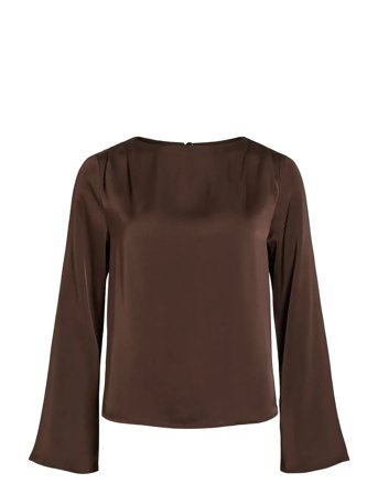 Viravenna L/S Boatneck Top/Dc Brown Vila