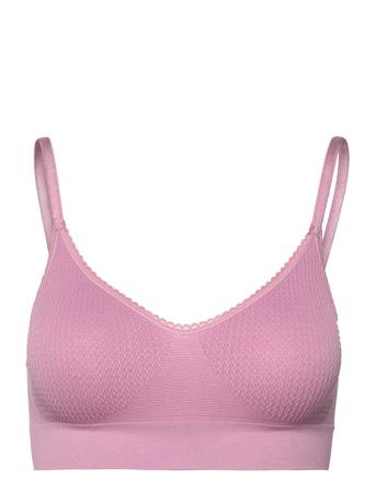 Lucia Bra Top Rice Lingerie Bras & Tops Soft Bras Tank Top Bras Lyserød Missya