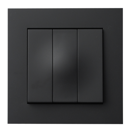 ELKO Plus Bryter Innfelt 1+1+1 Sort