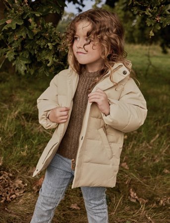 Lil'Atelier Nmflamedow03 Puffer Long Jkt Fo Lil - Cream - 92