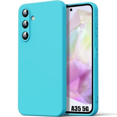 Coque design - Booling - til Samsung Galaxy A35 5G - Silikonevæske - Mat Blå - Ridsefri