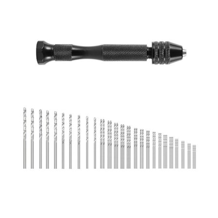Mini Precision Hand Drill Mini Hand Drill Modelltillverkning Aluminium Nyckellös Chuck 49 Twist Fräs Cutter Borr 0.5-3.0m