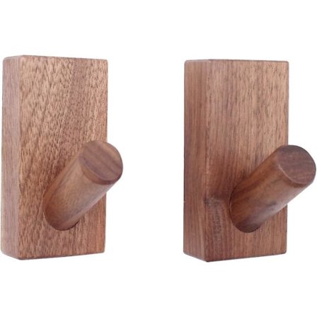 2 st Naturliga Träkrokar, Väggkrok, Dekorativa Hantverkskrokar Svart Valnöt