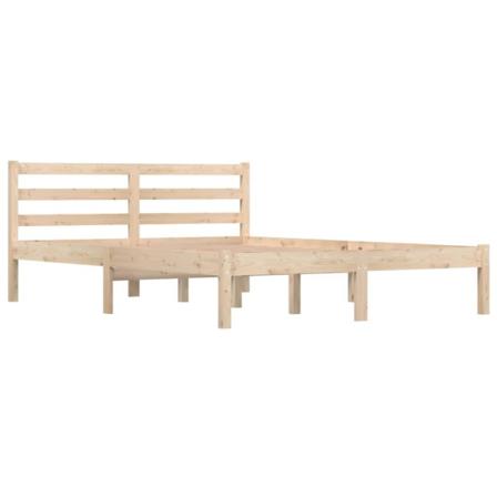 Vidaxl Sängram Massiv Furu 135x190 Cm 4ft6 Brun