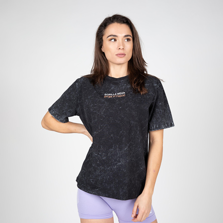 T-shirts Gorilla Wear Medina Oversized T-Shirt, Washed Sort - Bodyman.dk