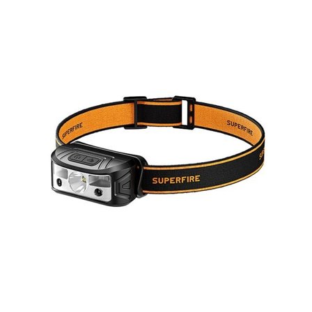 Superfire L05-K hodelykt med 120 lm og bevegelsessensor