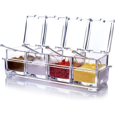 Kryddställ i Akryl - 4-delad Kryddburk