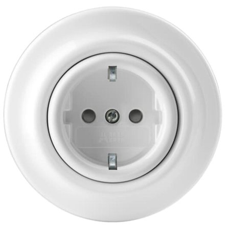 ABB Decento Porselen Enkel Stikkontakt FMHS Hvit